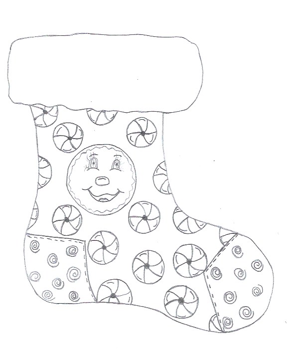 Gingerbread Stocking Template